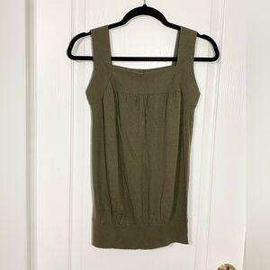Banana Republic Wool CASHMERE Knit Tank Top Sweater Olive XS